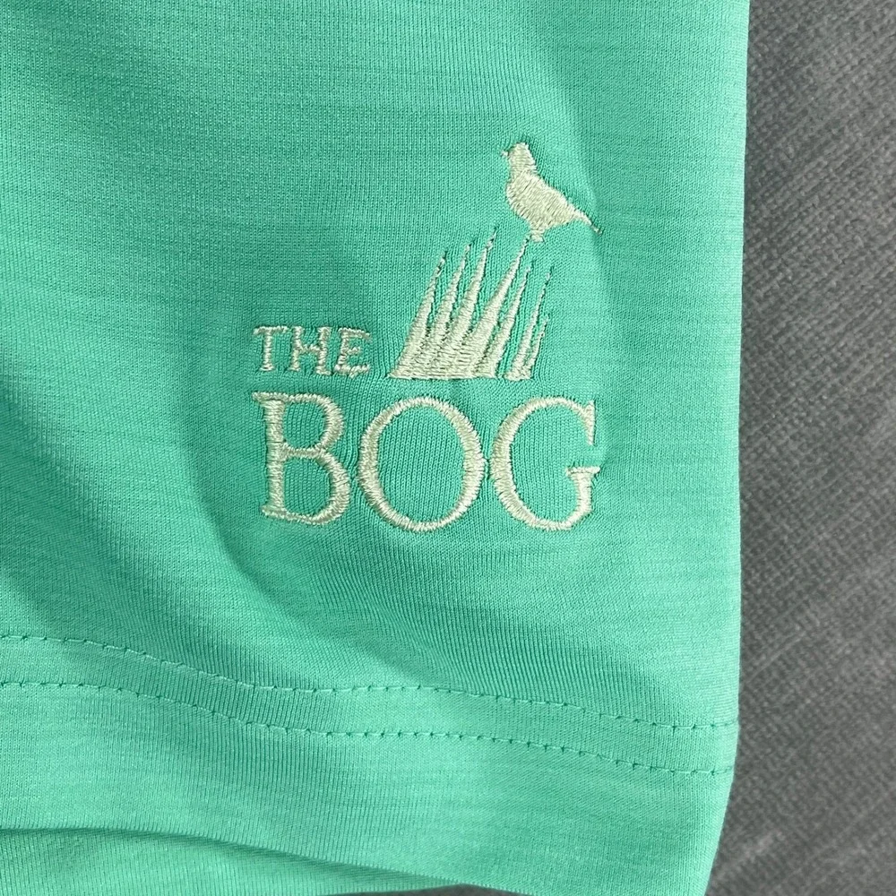 Adidas Men L Mint Green Gray Golf Polo Shirt‎ Colorblock Performance Logo